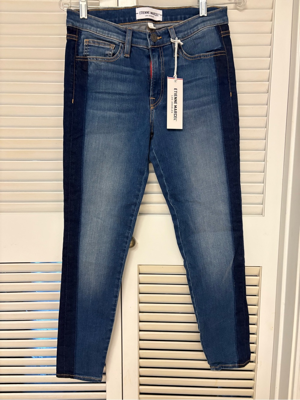 Etienne Marcel Skinny Slim Fit Denim Jeans Blue Medium Wash 5-Pocket Womens 30